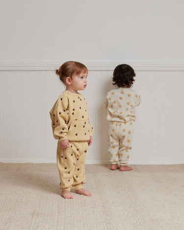 Quincy Mae Waffle Top + Pant Set, Apples